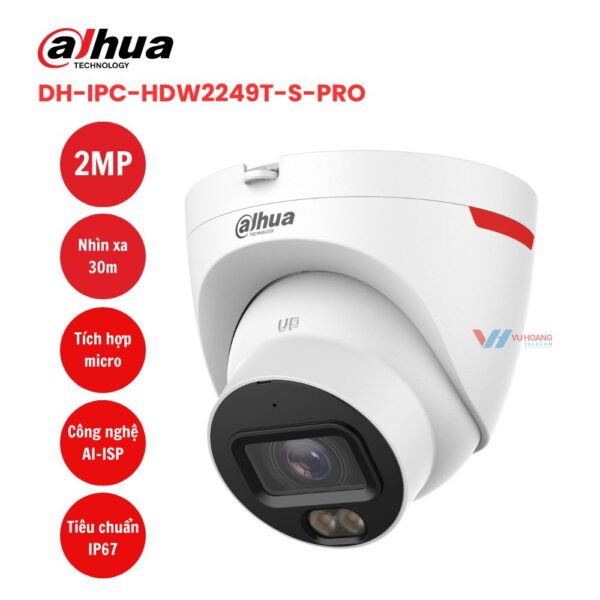 Camera Dahua IPC-HDW2249T-S-PRO Full Color, Giá Tốt