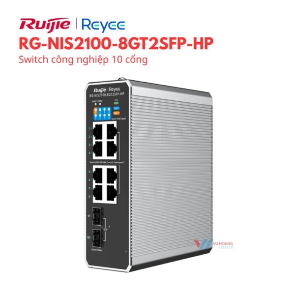 Switch công nghiệp 10 cổng Reyee RG-NIS2100-8GT2SFP-HP