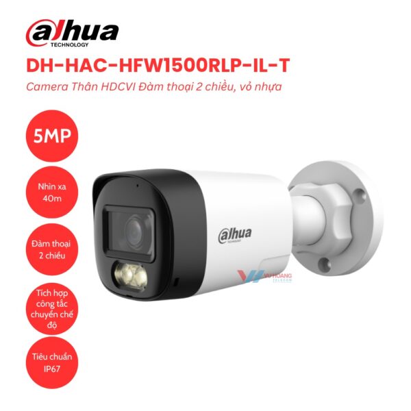 Camera Dahua DH-HAC-HFW1500RLP-IL-T 5MP Đàm Thoại