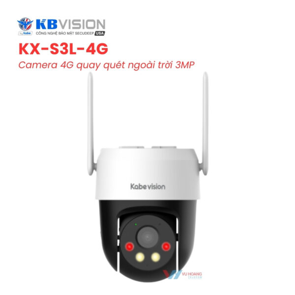 Camera 4G KBVISION KX-S3L-4G 3MP - Cảnh báo còi đèn chớp
