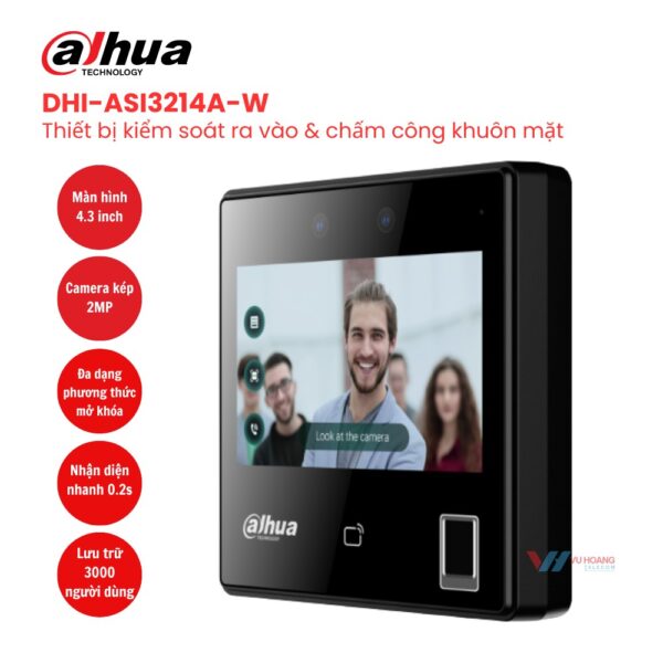 Máy Chấm Công Khuôn Mặt Dahua DHI-ASI3214A-W