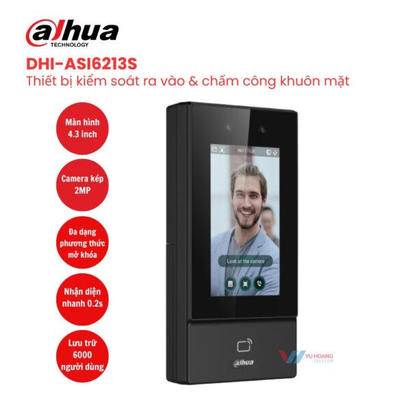 Máy Chấm Công Khuôn Mặt Dahua DHI-ASI6213S | IP65