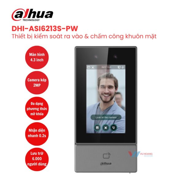 Máy chấm công khuôn mặt DAHUA DHI-ASI6213S-PW