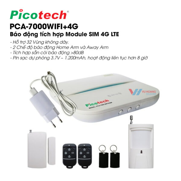 Báo động sim 4G Picotech PCA-7000WIFI+4G