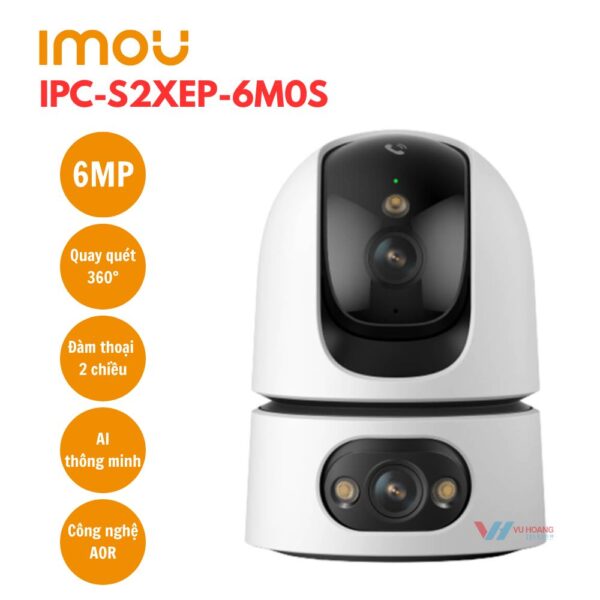 Camera IMOU IPC-S2XEP-6M0S quay quét 360° siêu nét 6MP