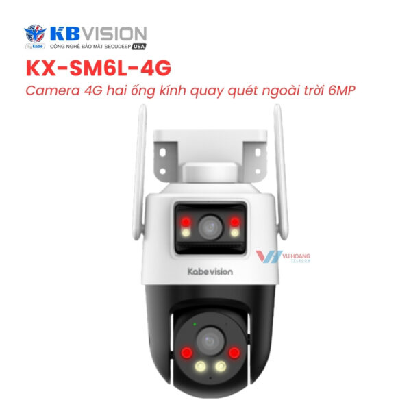 Camera KBVISION KX-SM6L-4G | 6MP Hai Ống Kính 4G