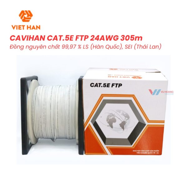 Cáp Mạng CAVIHAN CAT.5E FTP 24AWG - Đồng 99,97% 305m