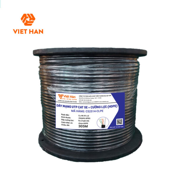 Việt Hàn CAT.5E UTP 24AWG HDPE + Cường lực