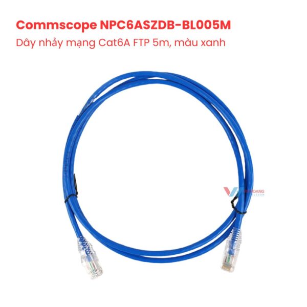 Dây nhảy mạng Cat6A FTP 5m, màu xanh AMP/Commscope NPC6ASZDB-BL005M