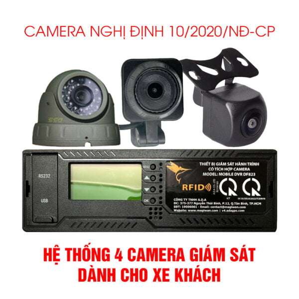 Hệ thống 4 camera giám sát NĐ10 cho xe khách (HT04-ND10)