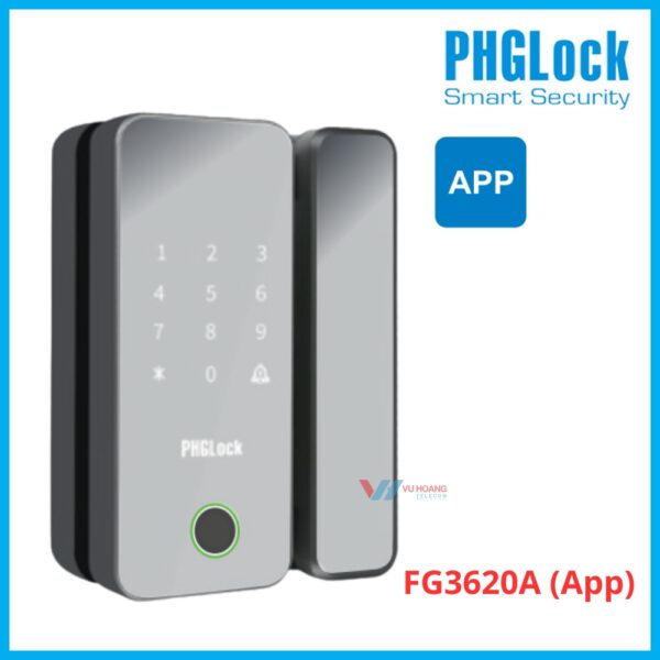 Khóa Cửa Kính PHGLOCK FG3620A App, Vân Tay Giá Tốt