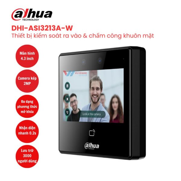 Thiết bị kiểm soát ra vào nhận diện khuôn mặt DAHUA DHI-ASI3213A-W