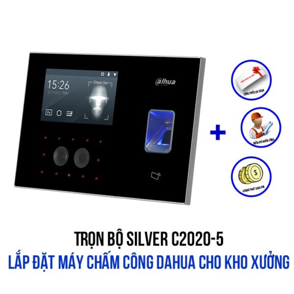 Lắp trọn bộ máy chấm công DAHUA gói SILVER SILVER C2020-5