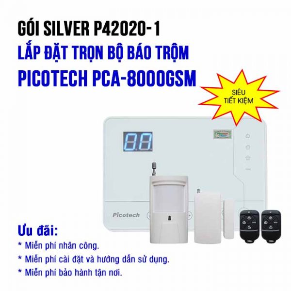 Lắp đặt trọn bộ báo trộm Picotech PCA-8000GSM (SILVER P42020-1)
