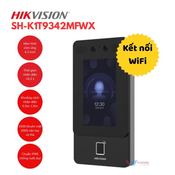 Máy chấm công khuôn mặt HIKVISION SH-K1T9342MFWX