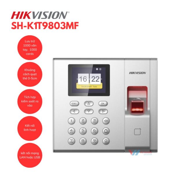 Máy chấm công vân tay HIKVISION SH-K1T9803MF giá rẻ