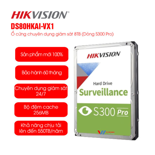 Hikvision DS80HKAI-VX1 - Ổ cứng giám sát 8TB giá rẻ