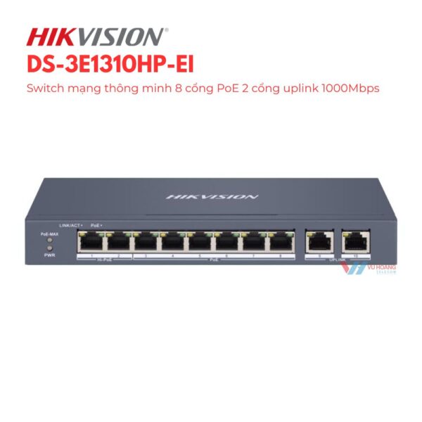 Switch 8 cổng PoE HIKVISION DS-3E1310HP-EI;