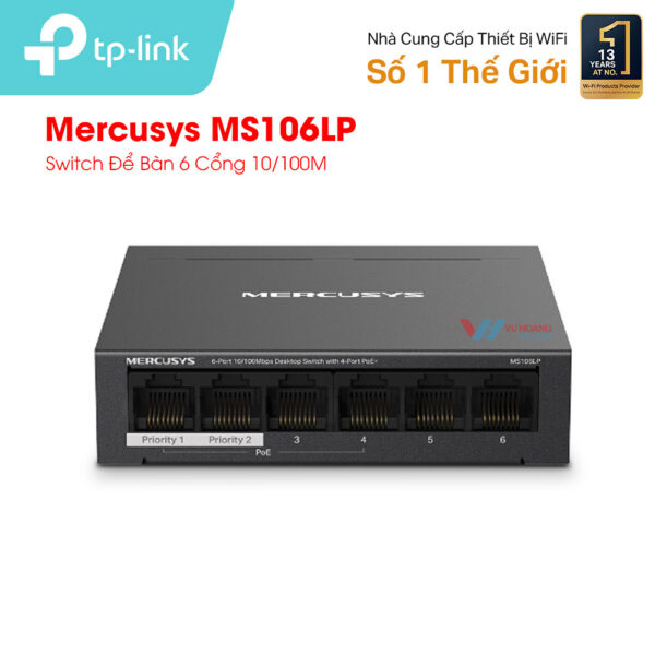 Bán Switch Để Bàn 6 Cổng 10/100M Mercusys MS106LP giá rẻ
