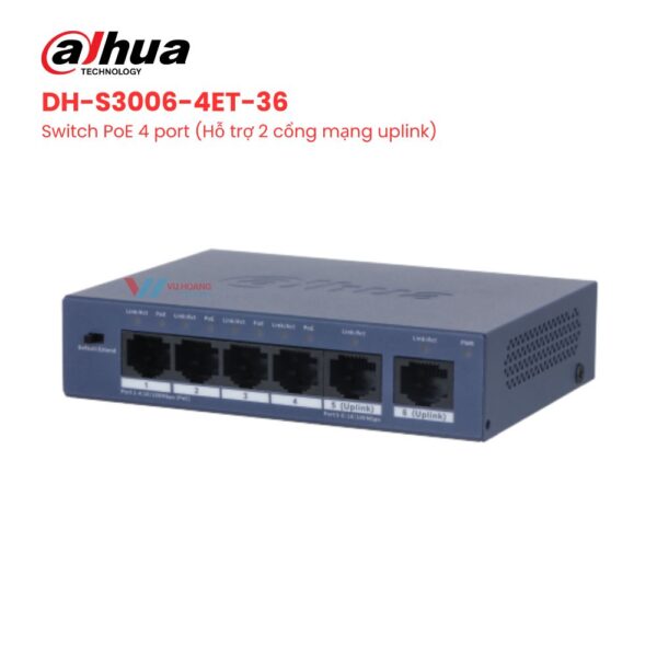 Switch PoE 4 cổng DAHUA DH-S3006-4ET-36 giá tốt