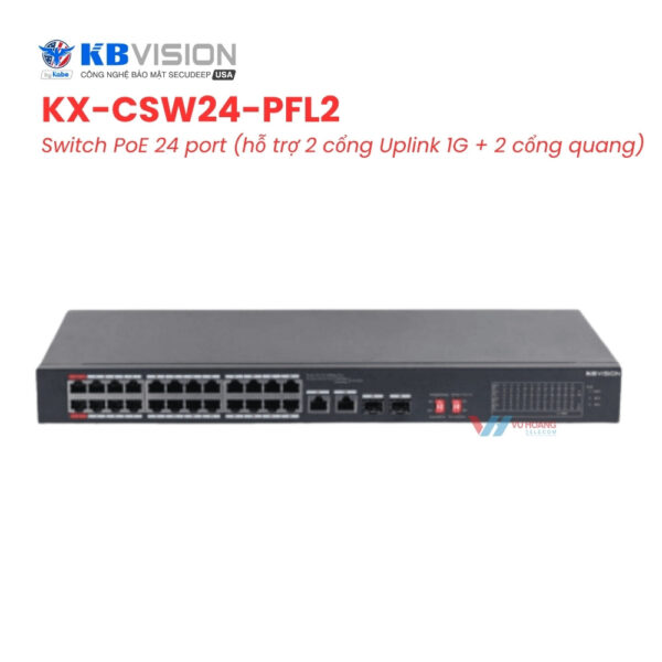 Switch PoE KBVISION KX-CSW24-PFL2 - 24 Port 240W SFP