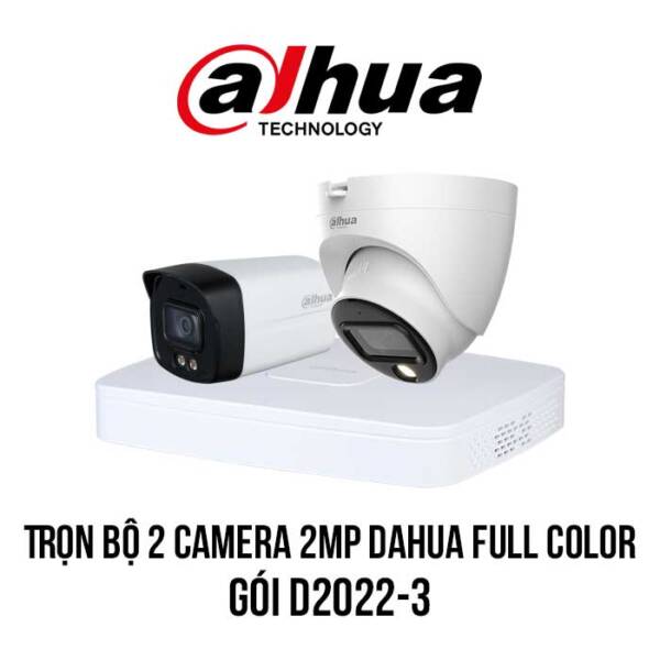 Trọn bộ 2 camera HD Full Color 2MP DAHUA
