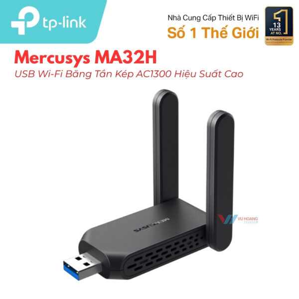 USB Wifi Mercusys MA32H AC1300 | 2 Ăng-ten, USB 3.0 Giá Tốt