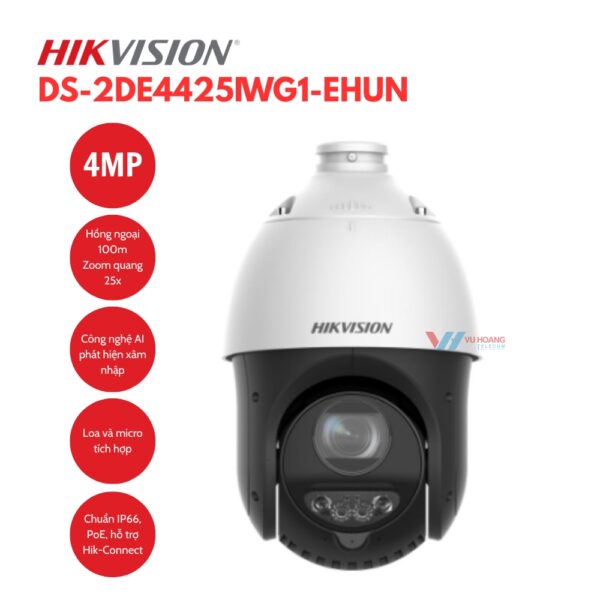 Camera Speed Dome Hikvision DS-2DE4425IWG1-EHUN 4MP