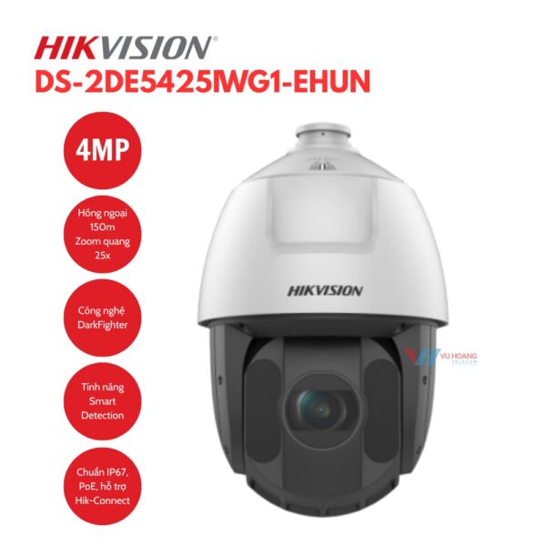 Camera Speed Dome Hikvision DS-2DE5425IWG1-EHUN 4MP