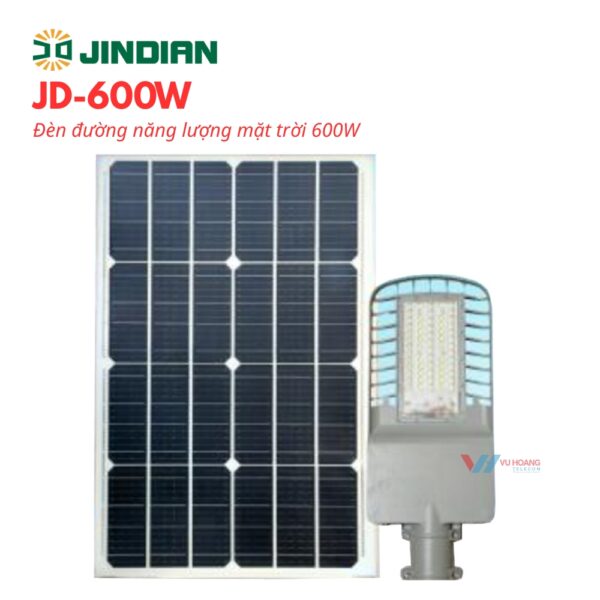 Đèn Năng Lượng Mặt Trời JINDIAN JD-600W: Sáng 15 Tiếng/Đêm