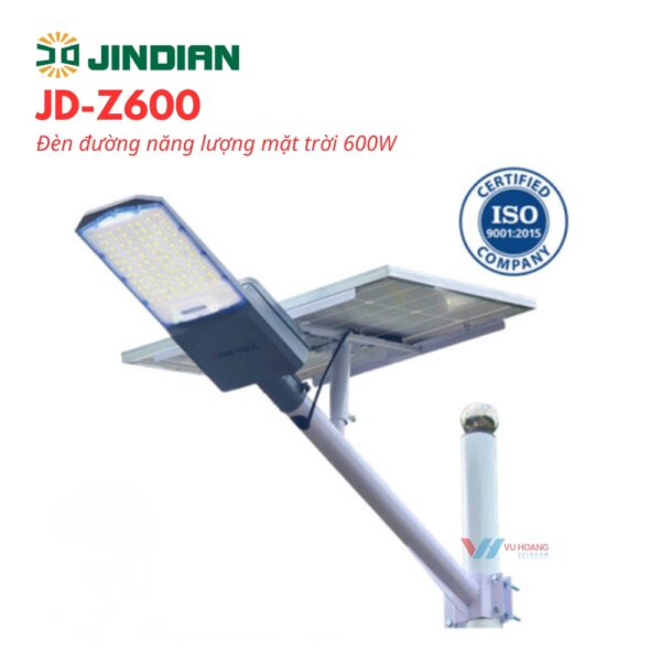 Đèn Năng Lượng Mặt Trời JINDIAN JD-Z600 Phủ Sáng 300m²