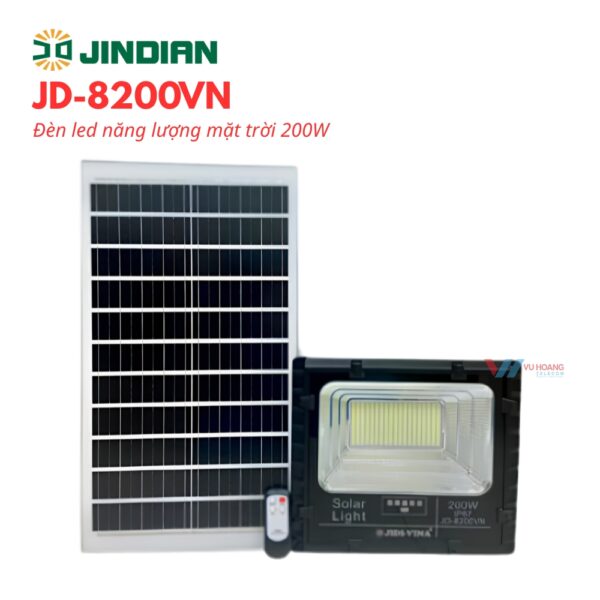 Đèn Năng Lượng Mặt Trời JINDIAN JD-8200VN - Sáng 200W