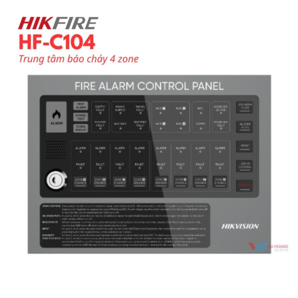 Hikfire HF-C104 - Trung Tâm Báo Cháy 4 Zone, Bền, Chính Hãng