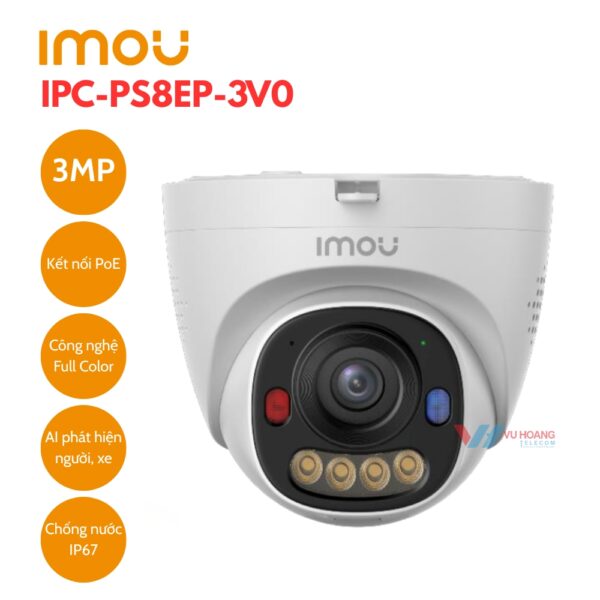 Camera IMOU IPC-PS8EP-3V0 PoE Dome Full Color 3MP 2K