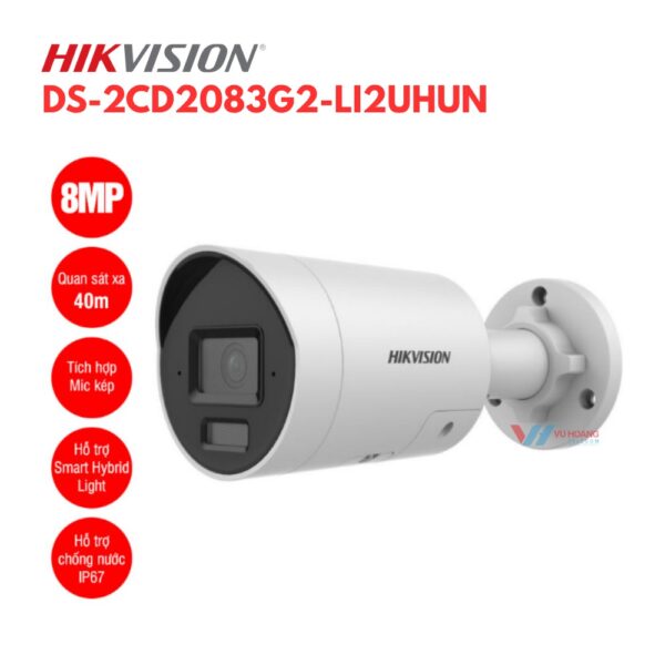 Camera IP 8MP thân trụ HIKVISION DS-2CD2083G2-LI2UHUN