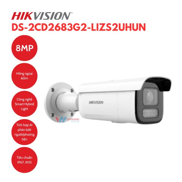 Camera IP Hikvision DS-2CD2683G2-LIZS2UHUN 8MP Motorized