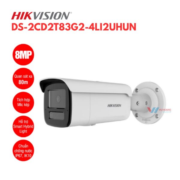 Camera IP Hikvision DS-2CD2T83G2-4LI2UHUN 8MP Chuẩn IK10
