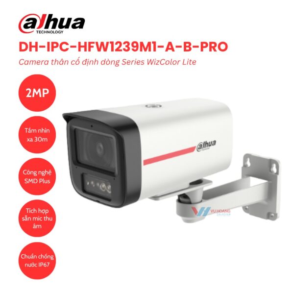 Camera IP ngoài trời Dahua DH-IPC-HFW1239M1-A-B-PRO 2MP